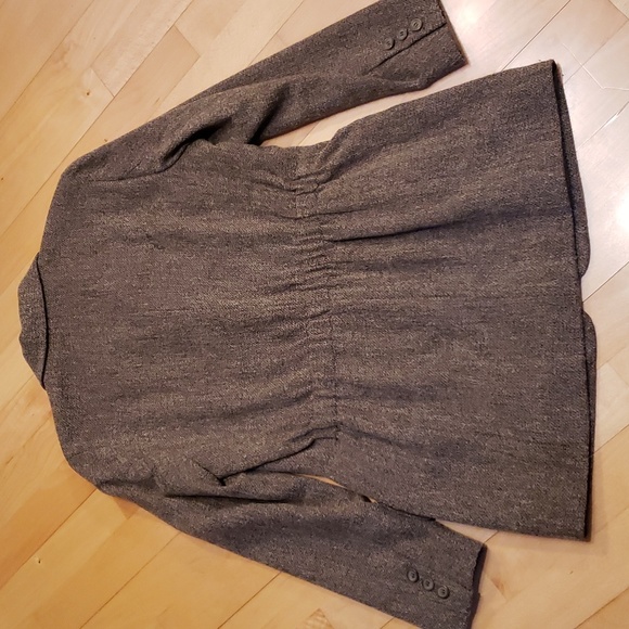 ANNE KLEIN brown tan tweed wool blend button front lined blazer EUC - Picture 5 of 5